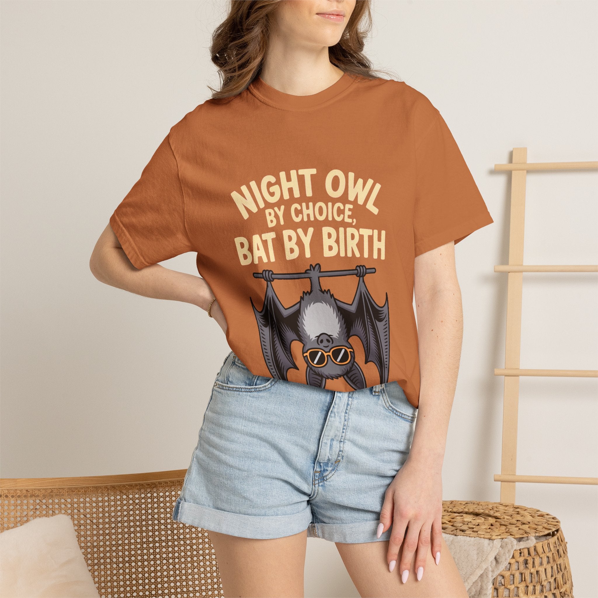 Night Owl By Choice Bat Shirt, Funny Bat T-Shirt, Cute Bat Wearing Sunglasses Tee, Halloween Gift for Night Owls