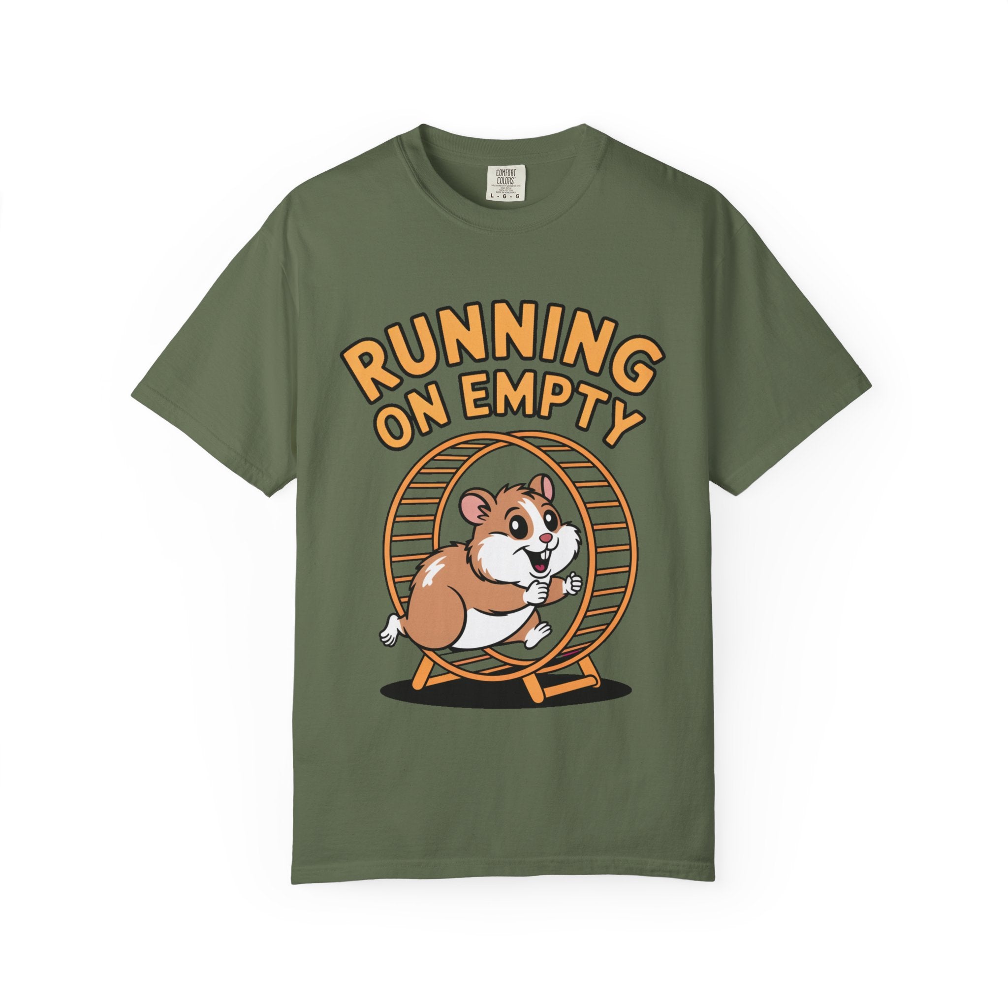 Running On Empty Hamster Shirt, Funny Tired Hamster T-Shirt, Exhausted Wheel Runner Tee, Funny Gift for Tired Friend