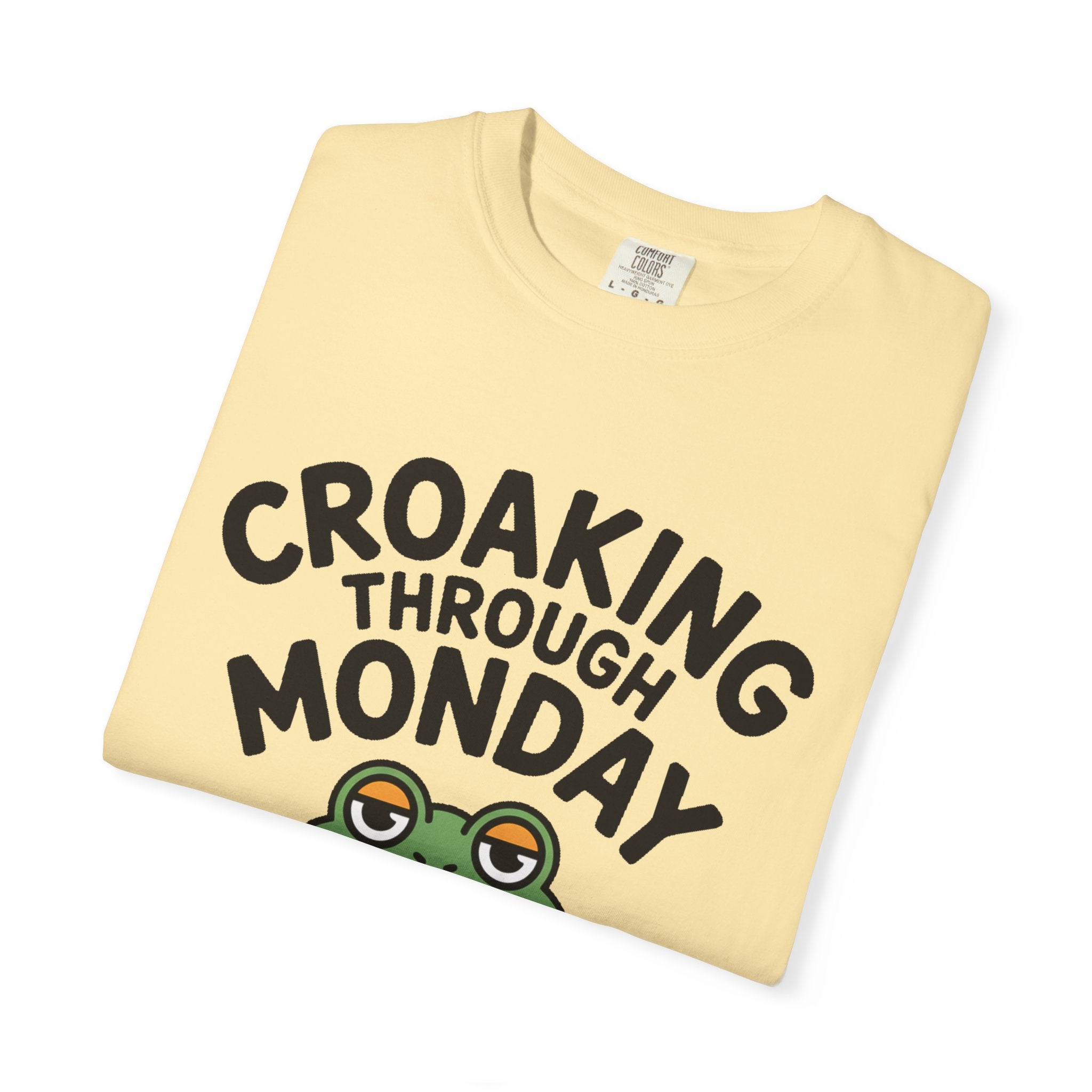 Croaking Through Monday Shirt, Funny Frog Coffee T-Shirt, Cute Frog Lover Gift, Monday Mood Tee, Sarcastic Frog Shirt