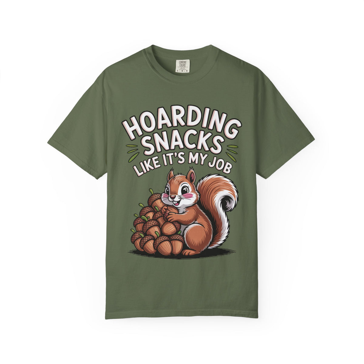 Funny Squirrel Shirt, Hoarding Snacks Like It's My Job T-Shirt, Cute Acorn Squirrel Gift, Snack Lover Tee