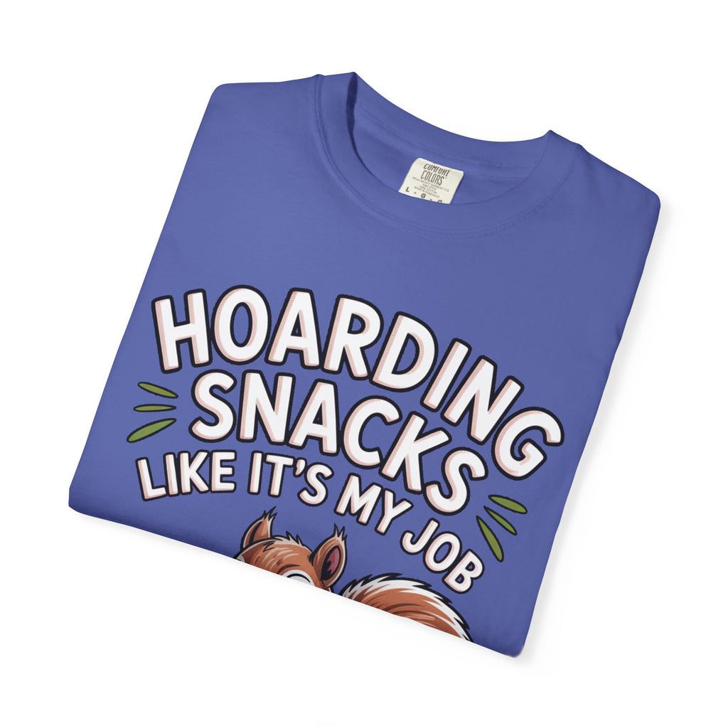 Funny Squirrel Shirt, Hoarding Snacks Like It's My Job T-Shirt, Cute Acorn Squirrel Gift, Snack Lover Tee
