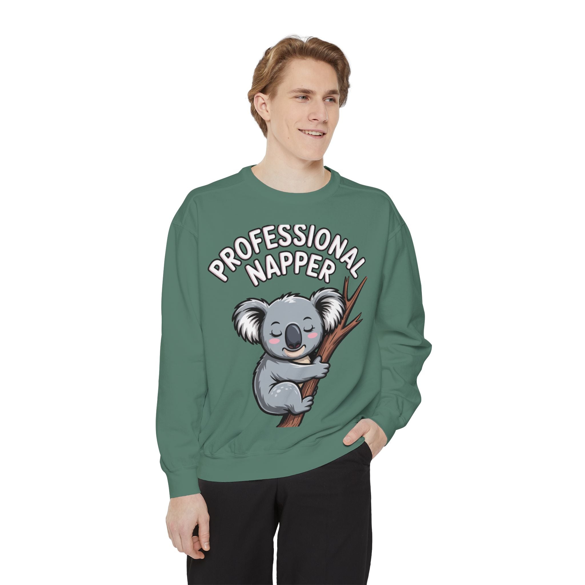 Professional Napper Koala Sweatshirt, Funny Koala Crewneck, Cute Nap Lover Gift, Cozy Animal Sweatshirt for Sleepy Souls
