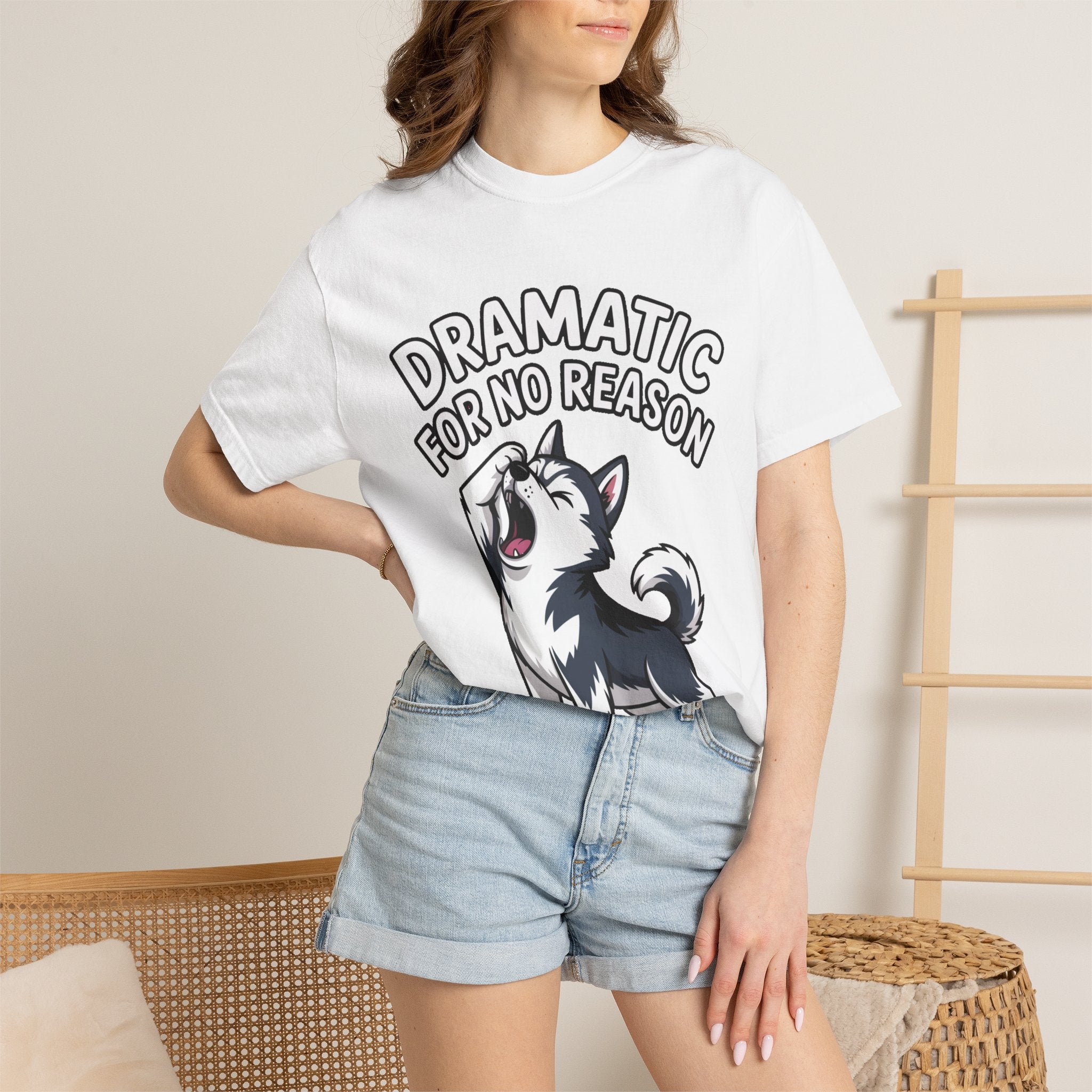 Dramatic Husky Shirt, Funny Dog Lover T-Shirt, Cute Husky Meme Tee, Dramatic For No Reason Gift Shirt