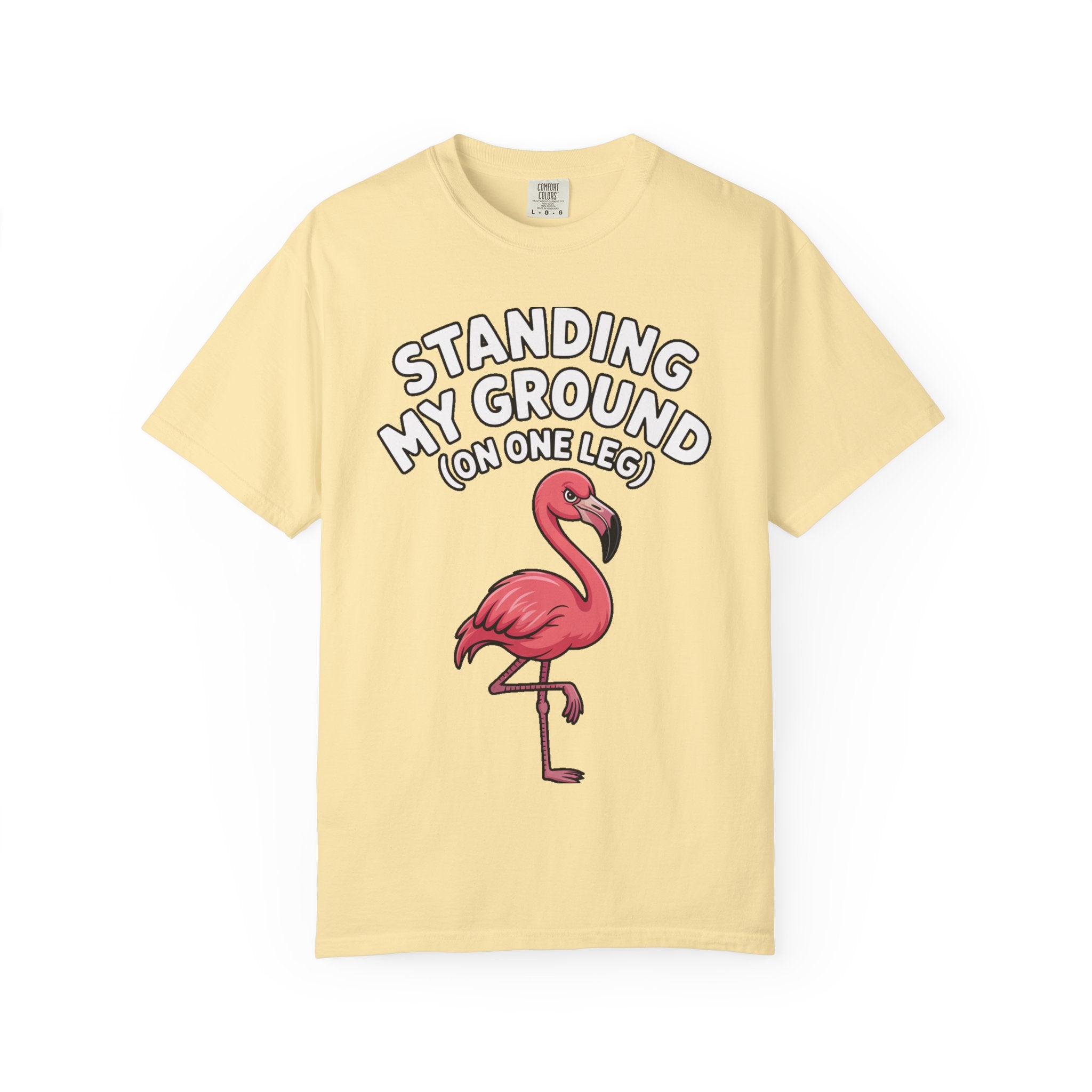 Standing My Ground Flamingo Shirt, Funny One Leg Flamingo T-Shirt, Sassy Bird Lover Gift, Cute Cartoon Flamingo Tee