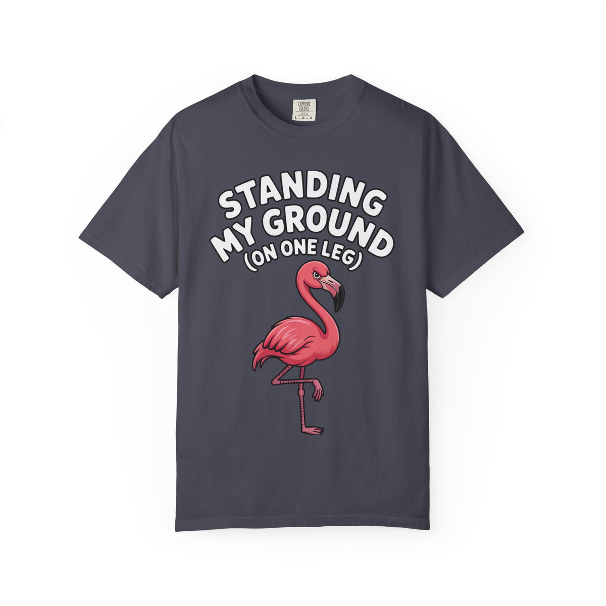 Standing My Ground Flamingo Shirt, Funny One Leg Flamingo T-Shirt, Sassy Bird Lover Gift, Cute Cartoon Flamingo Tee