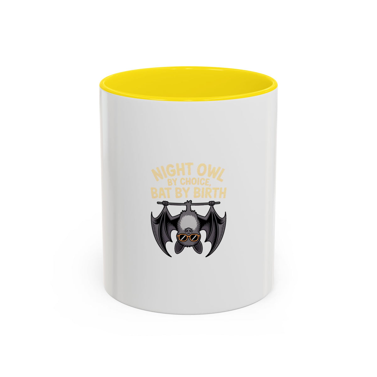 Night Owl By Choice Bat Mug, Funny Bat Coffee Mug, Cute Cartoon Bat Lover Gift, Halloween Coffee Cup, Insomniac Night Owl Gift Mug