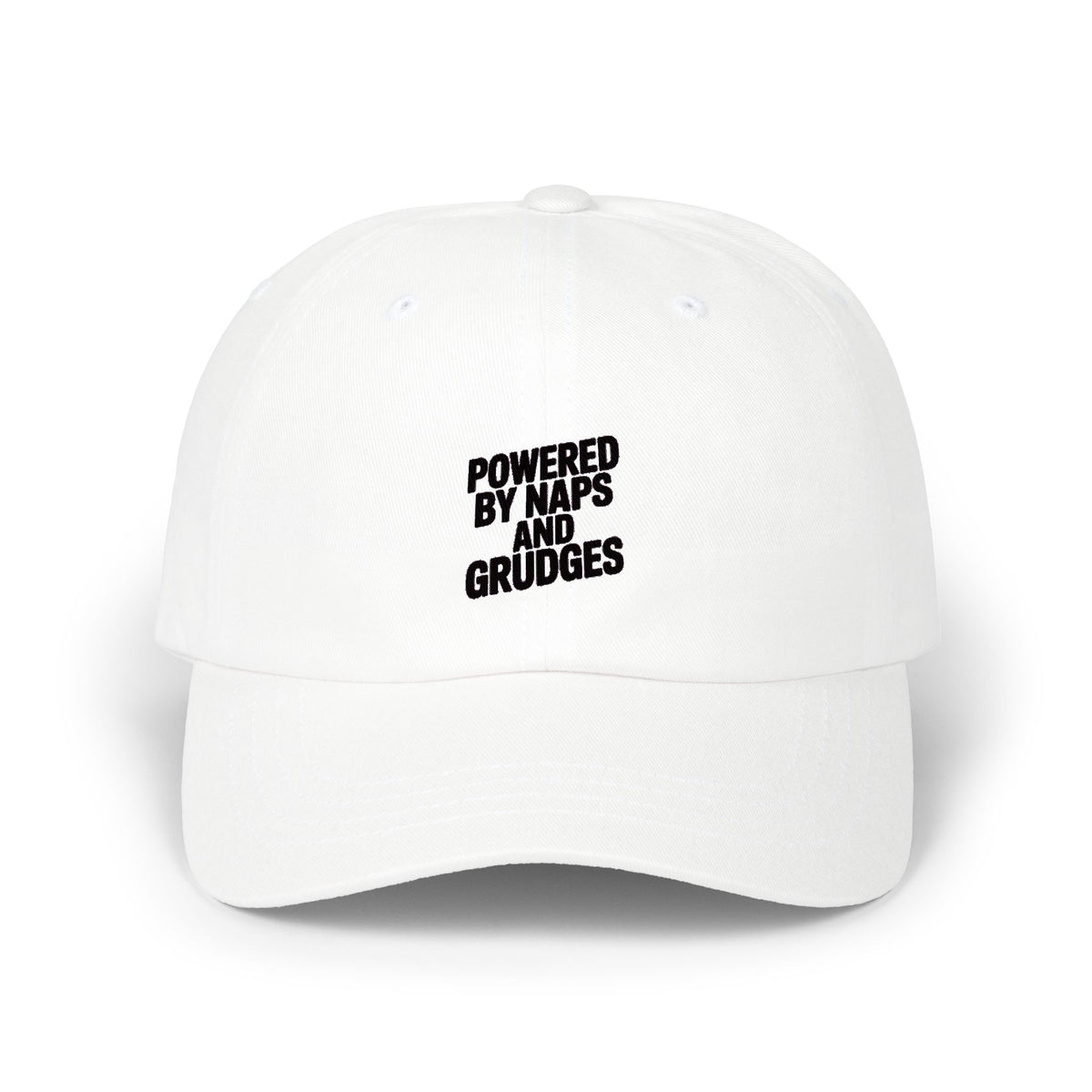 Powered By Naps And Grudges Dad Hat, Funny Sarcastic Embroidered Cap, Introvert Gift, Funny Nap Lover Hat, Petty Humor Baseball Cap