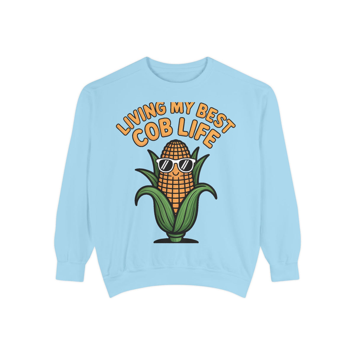 Best Cob Life Corn Sweatshirt, Funny Corn Sunglasses Crewneck, Cute Vegetable Pun Shirt, Garden Lover Gift, Embroidered Patch Style