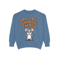 Small But Chaotic Energy Sweatshirt, Funny Mouse Crewneck, Cute Cartoon Mouse Sweatshirt, Embroidered Patch Style Gift