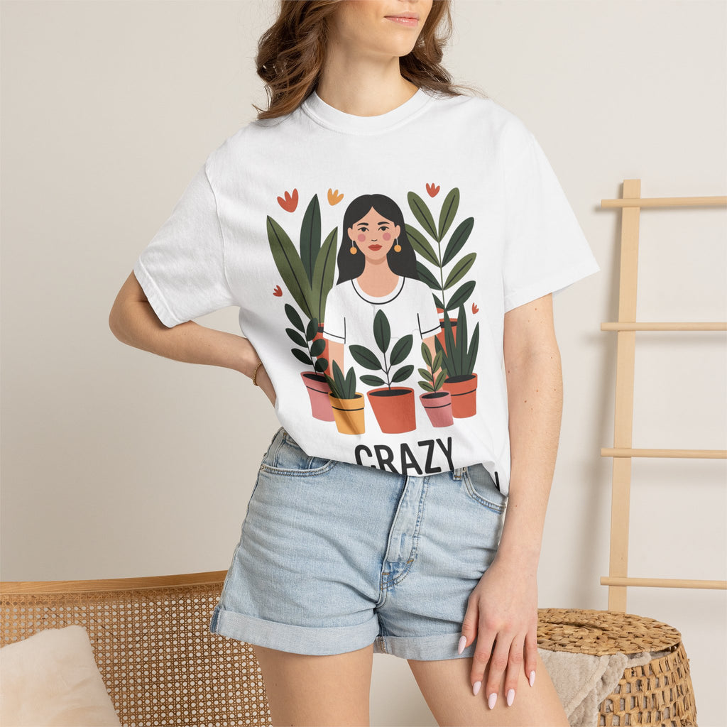 Crazy Plant Lady Shirt, Cute Plant Lover T-Shirt, Botanical Illustration Tee, Funny Gardener Gift, Plant Mom Shirt for Women