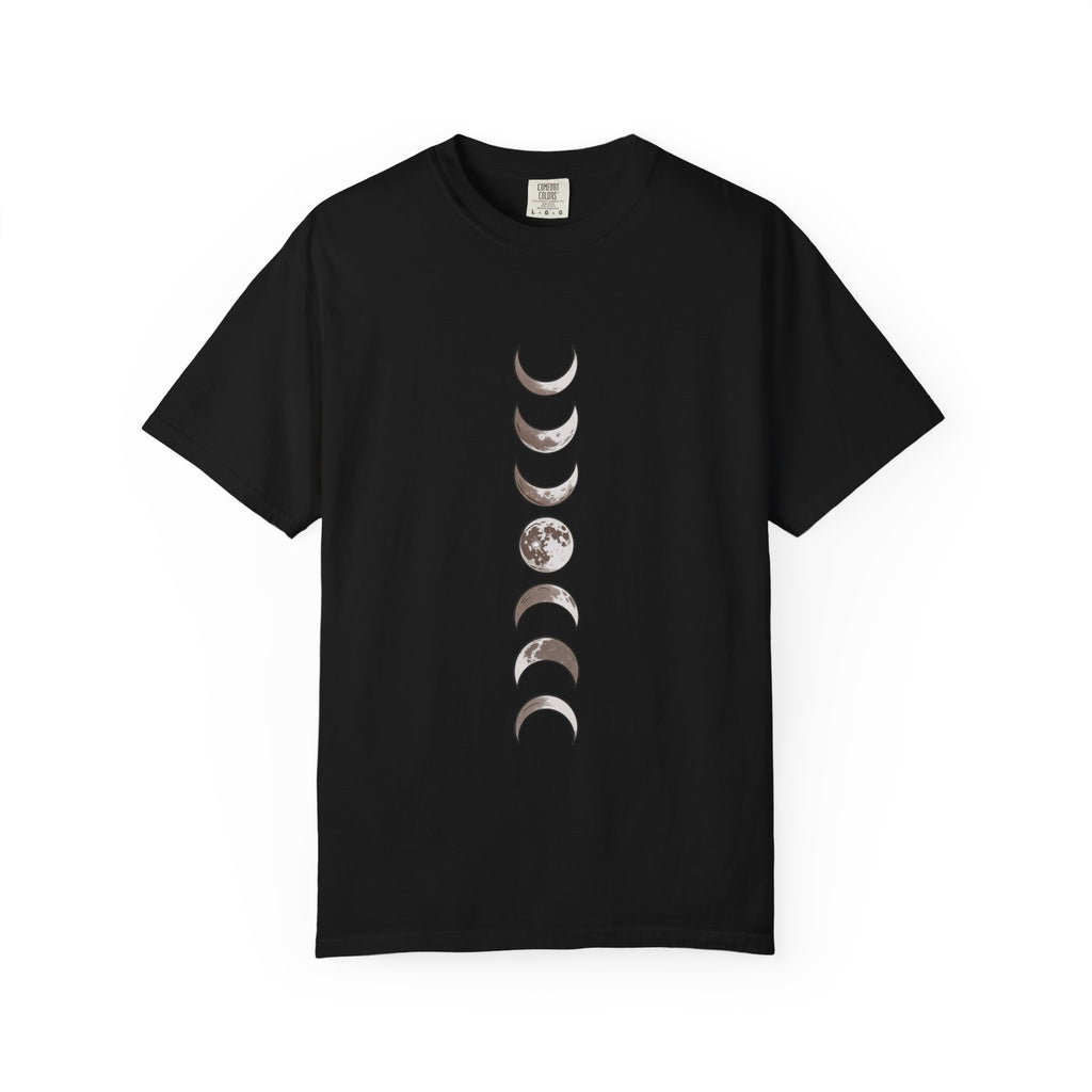 Moon Phases Boho Shirt, Minimalist Line Art Moon T-Shirt, Celestial Boho Tee, Hand Drawn Moon Cycle Shirt Gift
