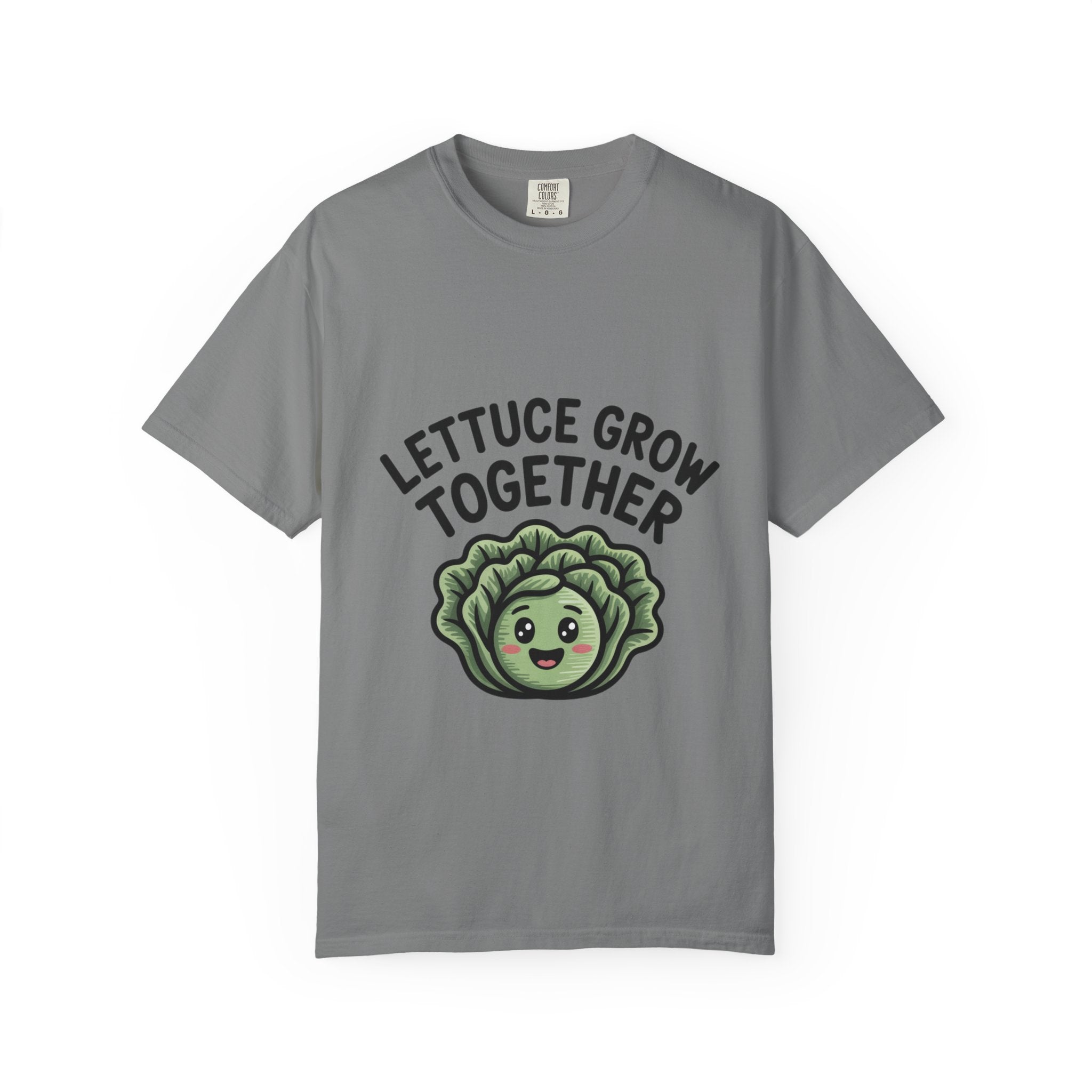 Lettuce Grow Together Shirt, Funny Vegetable Pun T-Shirt, Cute Cartoon Lettuce Tee, Gardener Gift, Plant Lover Shirt
