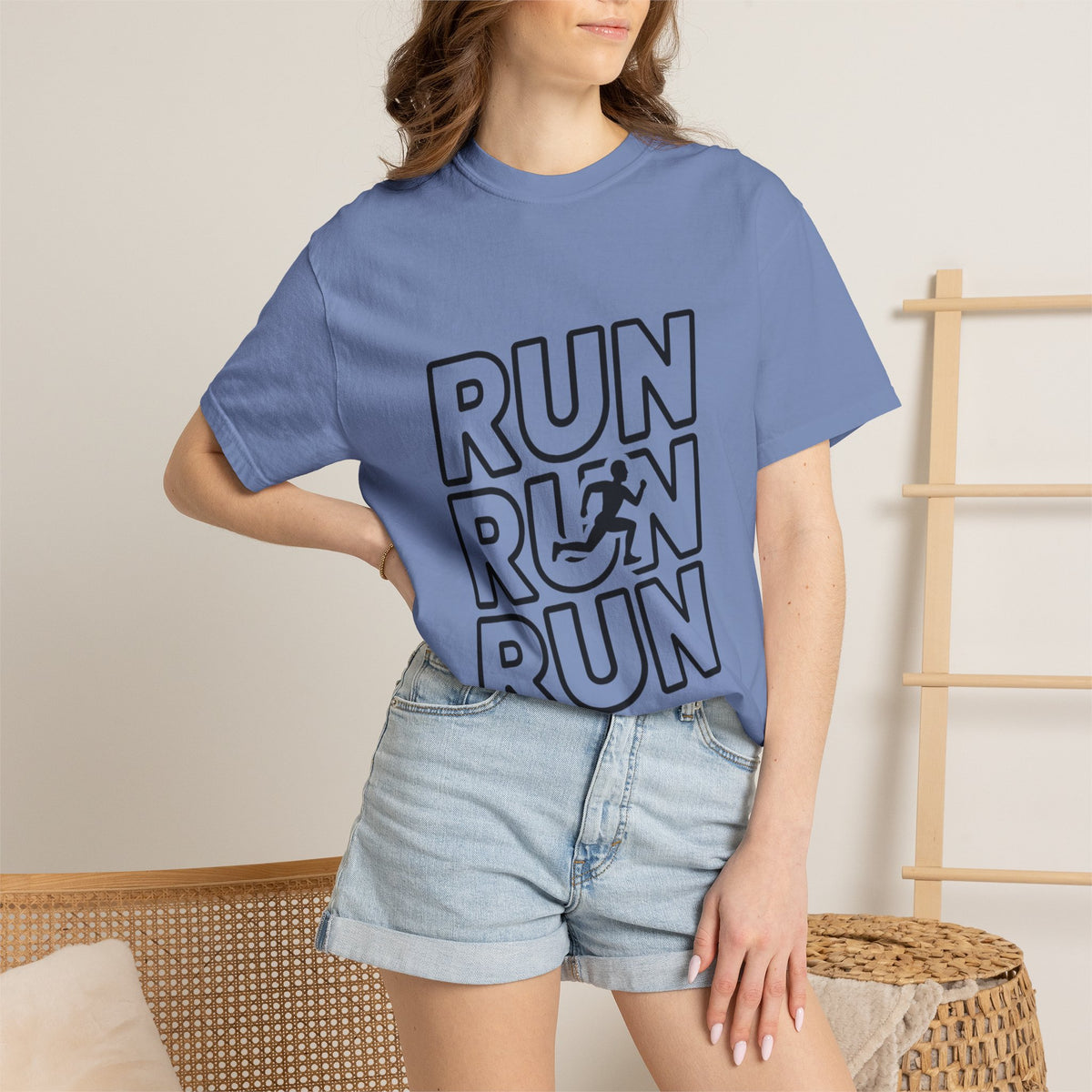 Run Run Run Typography T-Shirt