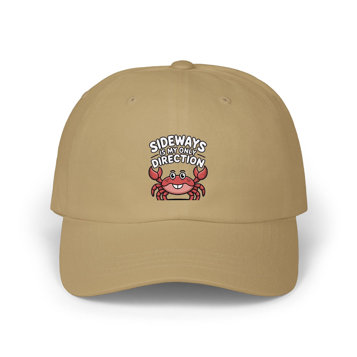 Funny Crab Dad Hat, Sideways Is My Only Direction Cap, Cute Crab Embroidered Hat, Beach Lover Gift, Funny Ocean Animal Cap