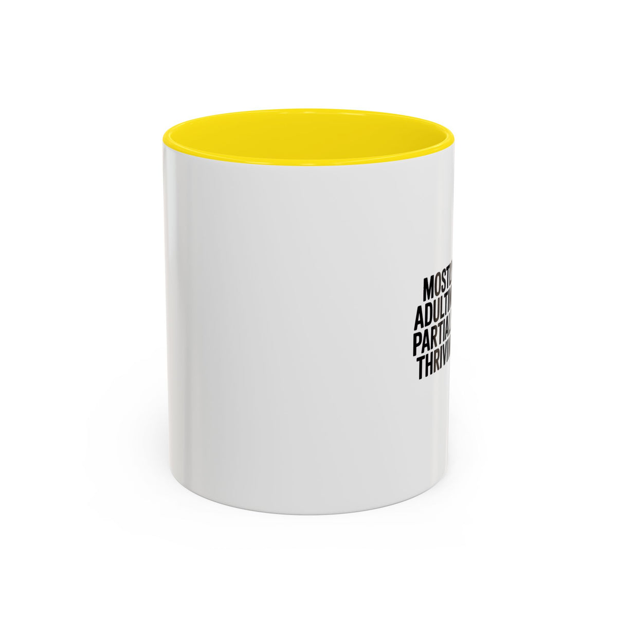 Mostly Adulting Partially Thriving Mug, Funny Sarcastic Coffee Cup, Adulting Gift, Minimalist Typography Mug, Coworker Gift