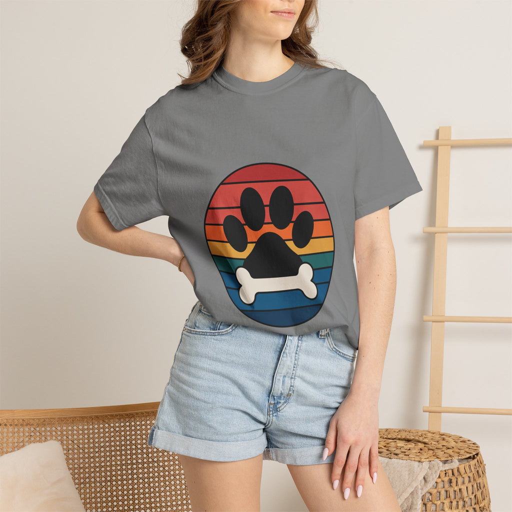 Dog Mom Retro Badge Shirt, Vintage Sunset Dog Lover T-Shirt, Retro Travel Sticker Style Dog Mama Gift Tee