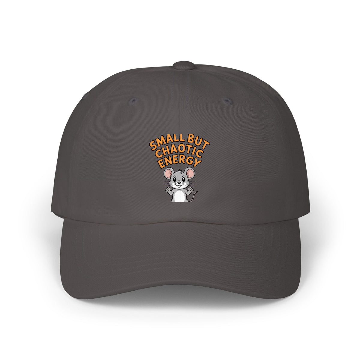 Small But Chaotic Energy Dad Hat, Funny Mouse Embroidered Cap, Cute Cartoon Mouse Baseball Cap, Sarcastic Gift for Him or Her