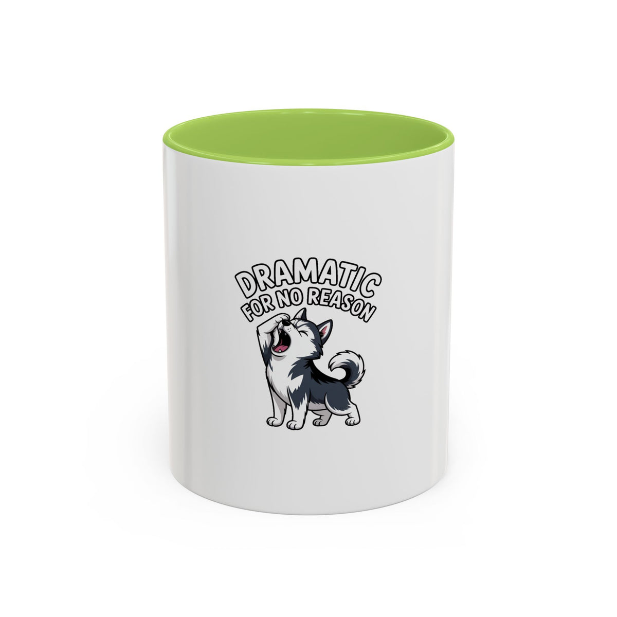 Dramatic Husky Mug, Funny Dog Lover Coffee Cup, Cute Cartoon Husky Gift, Sarcastic Mug for Dog Mom, Drama Queen Pet Owner Present