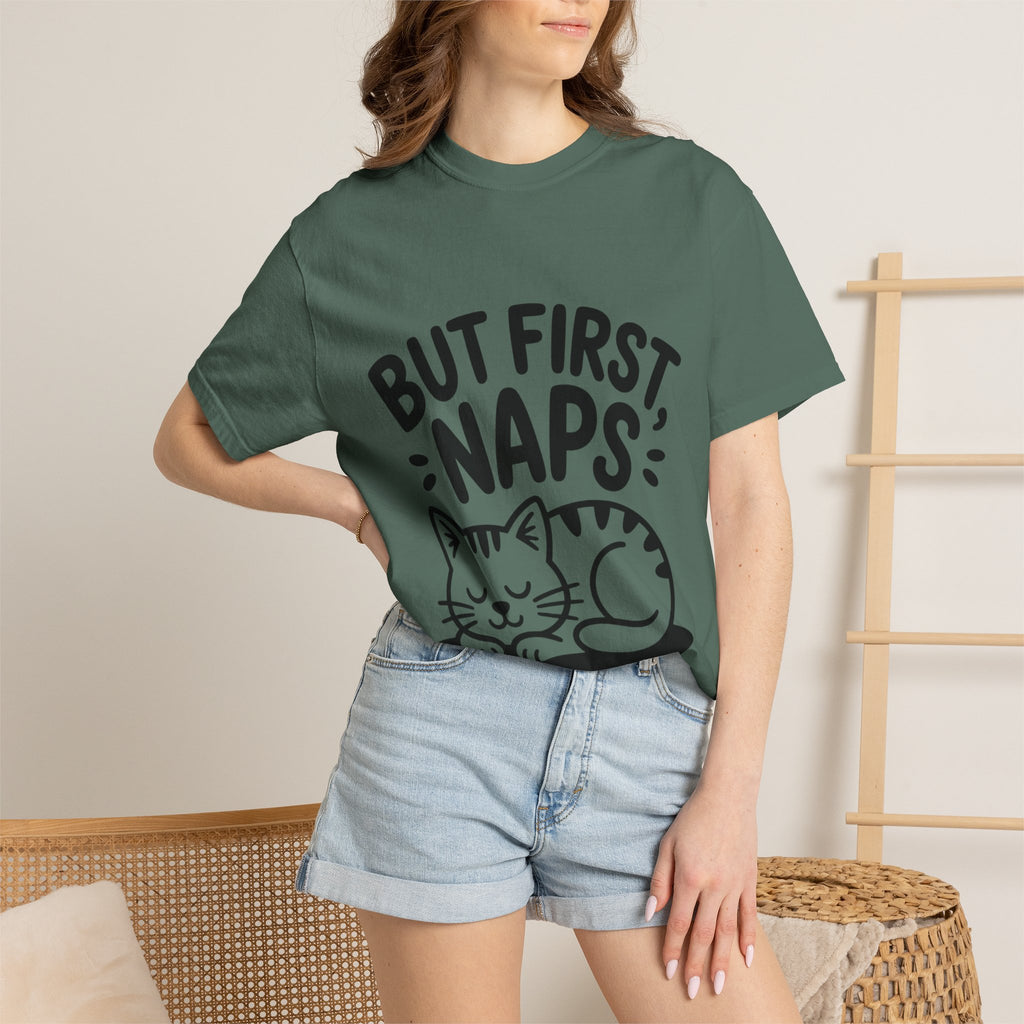 But First Naps Cat Shirt, Funny Sleepy Cat T-Shirt, Cute Napping Kitten Tee, Cat Lover Gift, Nap Lover Shirt