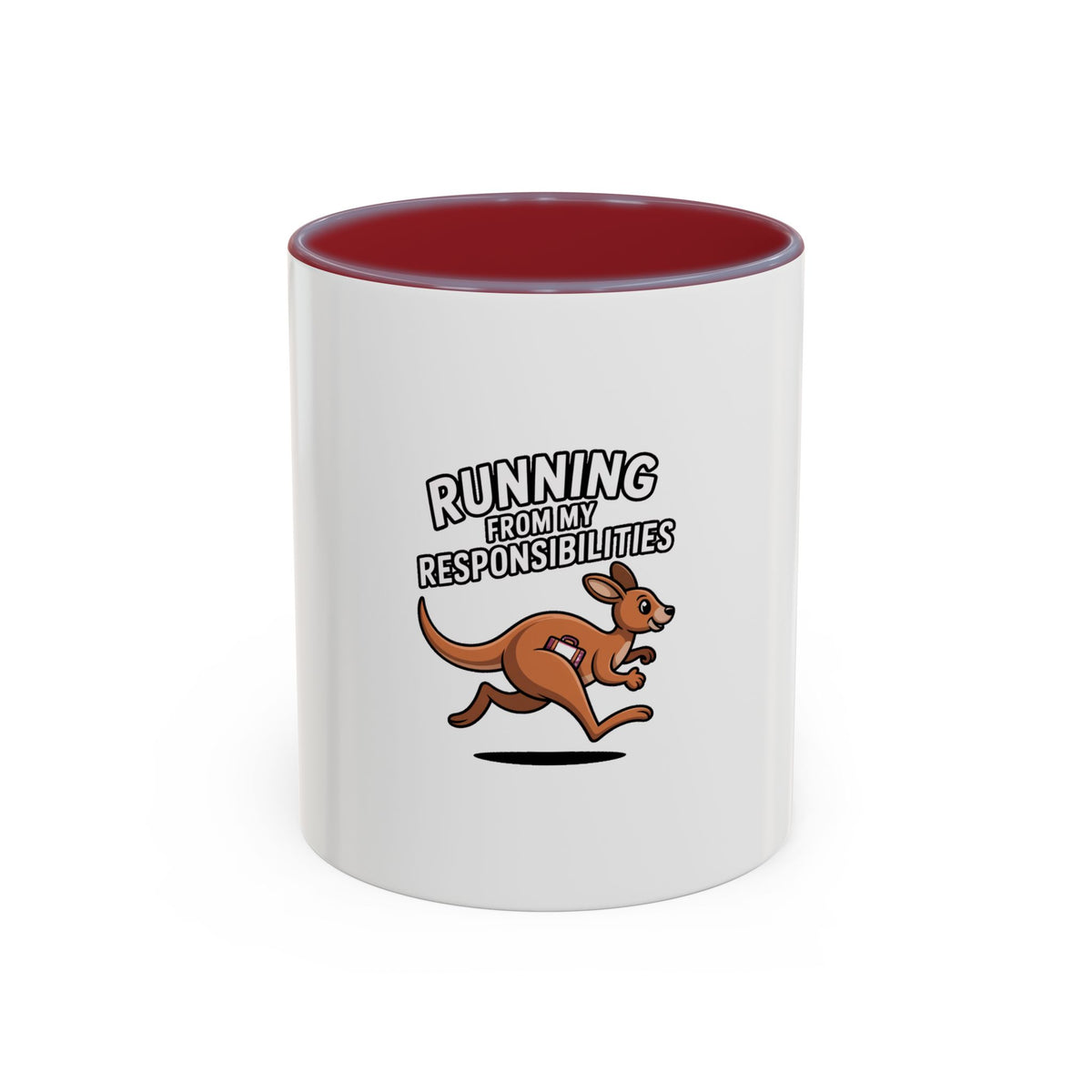 Running From My Responsibilities Mug, Funny Kangaroo Coffee Mug, Cute Cartoon Animal Gift, Sarcastic Adulting Mug for Procrastinators