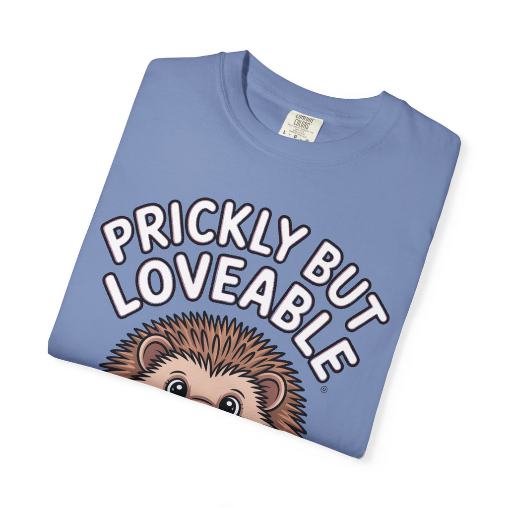 Prickly But Loveable Hedgehog Shirt, Cute Cartoon Hedgehog T-Shirt, Funny Animal Lover Gift, Flower Hedgehog Tee