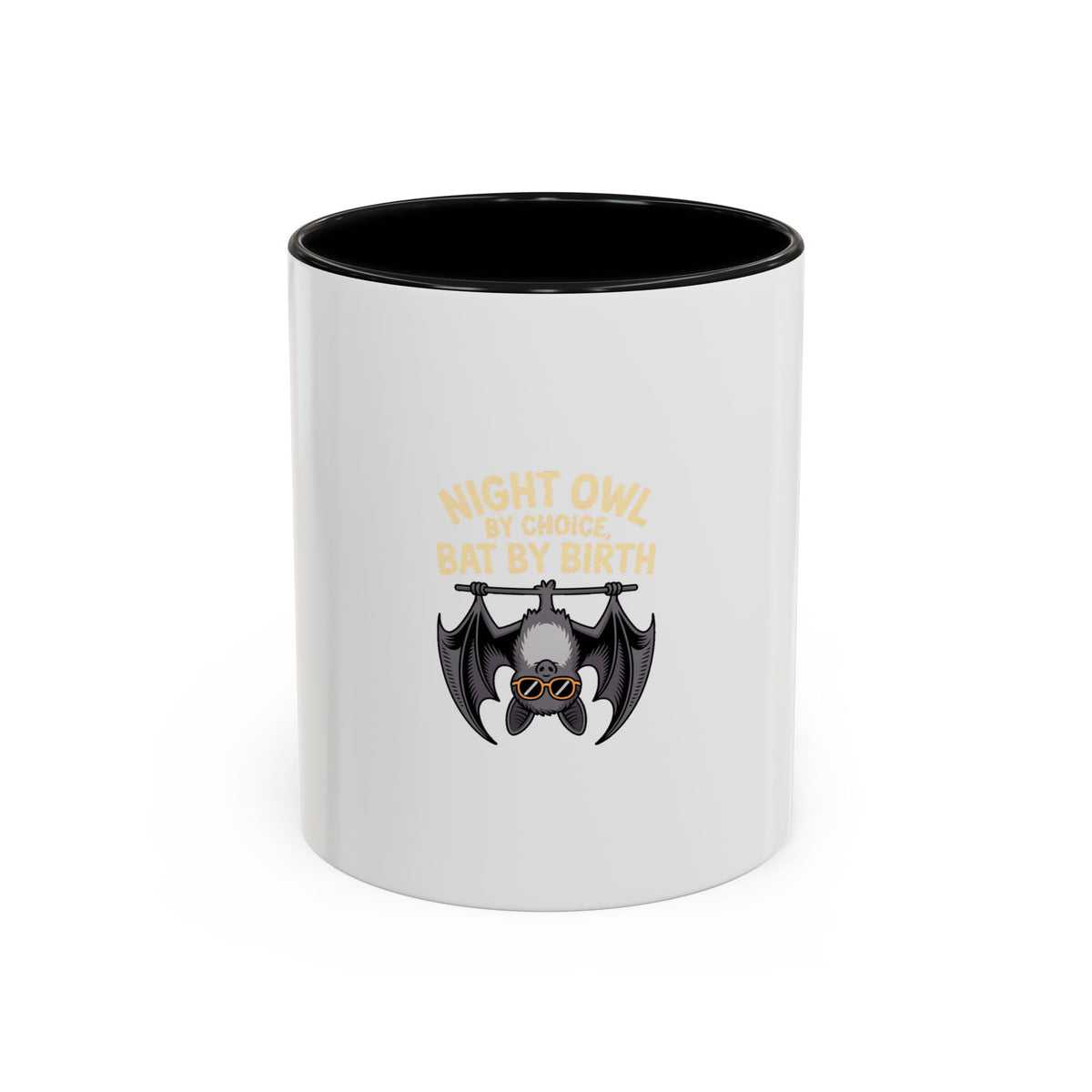 Night Owl By Choice Bat Mug, Funny Bat Coffee Mug, Cute Cartoon Bat Lover Gift, Halloween Coffee Cup, Insomniac Night Owl Gift Mug