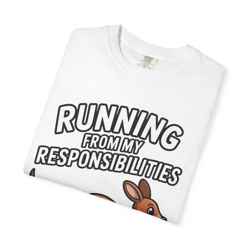 Funny Kangaroo Shirt, Running From My Responsibilities T-Shirt, Sarcastic Adulting Tee, Funny Gift for Procrastinators