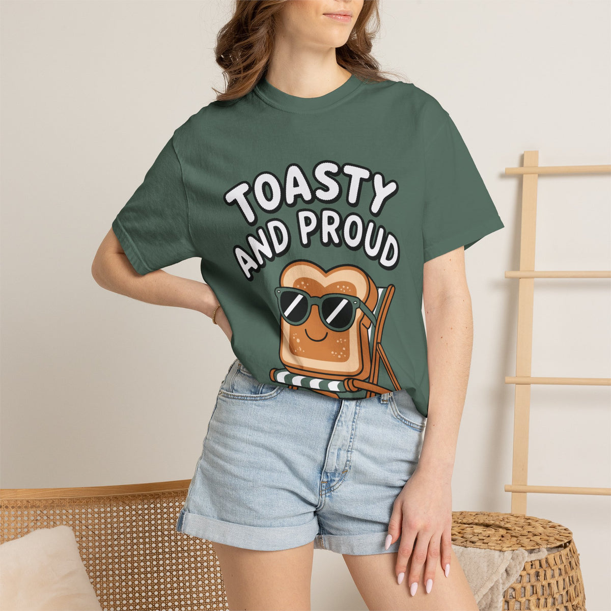 Toasty And Proud Bread Shirt, Funny Toast Sunglasses T-Shirt, Cute Beach Chair Bread Tee, Summer Vacation Gift