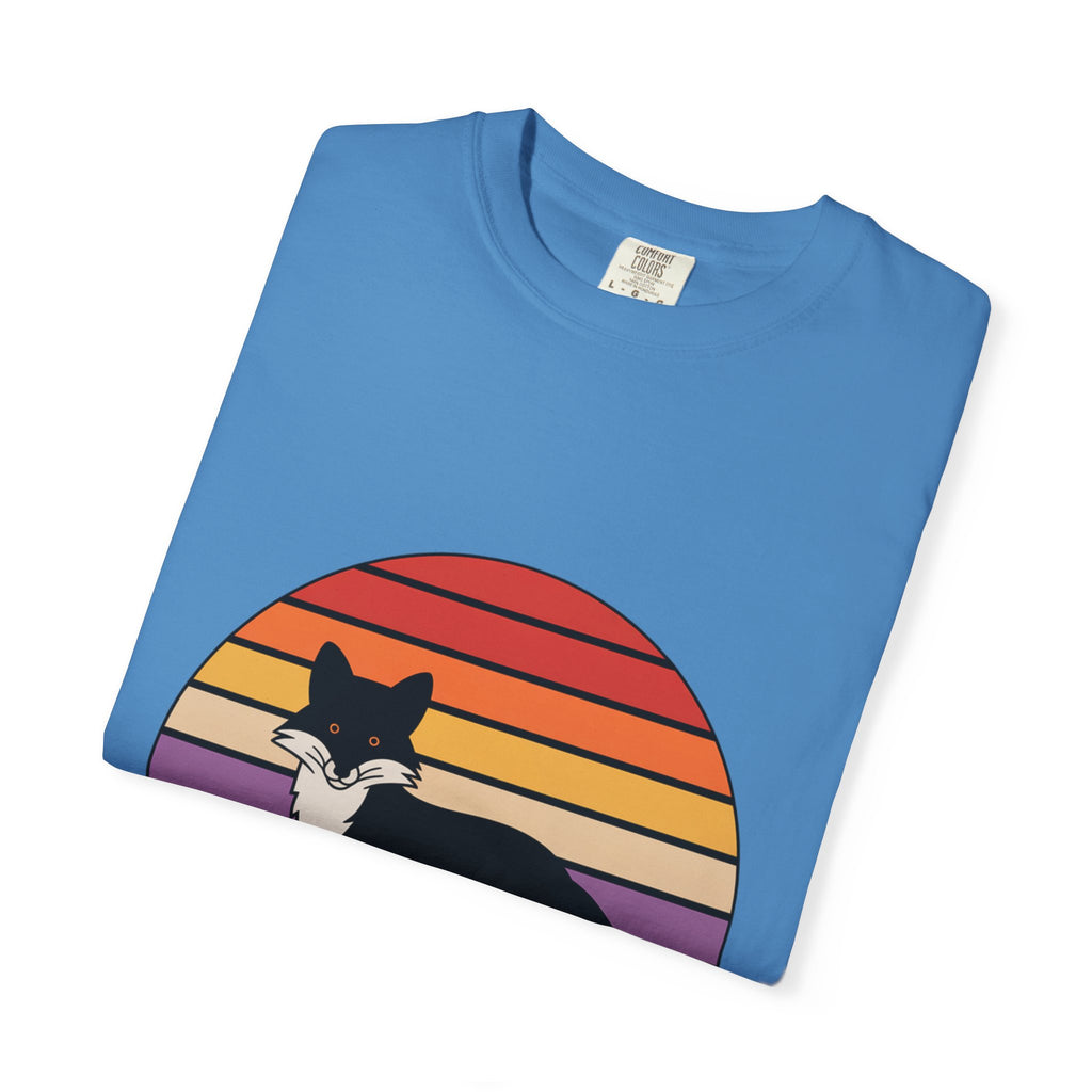 Retro Sunset Fox Badge T-Shirt