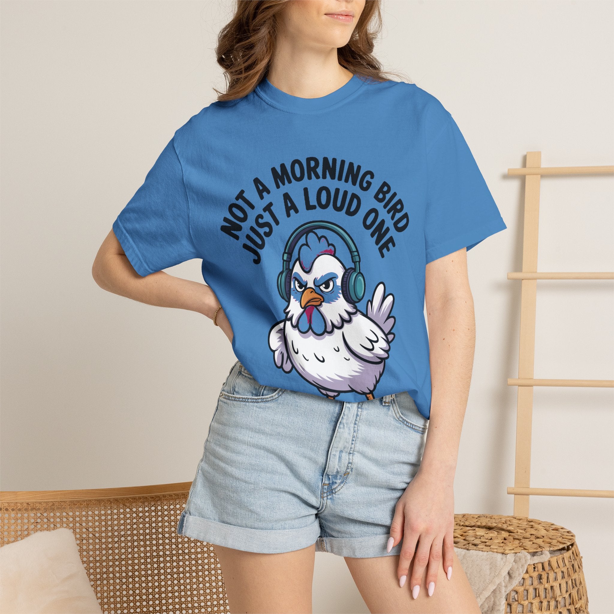 Not A Morning Bird Chicken Shirt, Funny Grumpy Chicken T-Shirt, Sarcastic Bird Lover Gift, Loud Chicken Graphic Tee