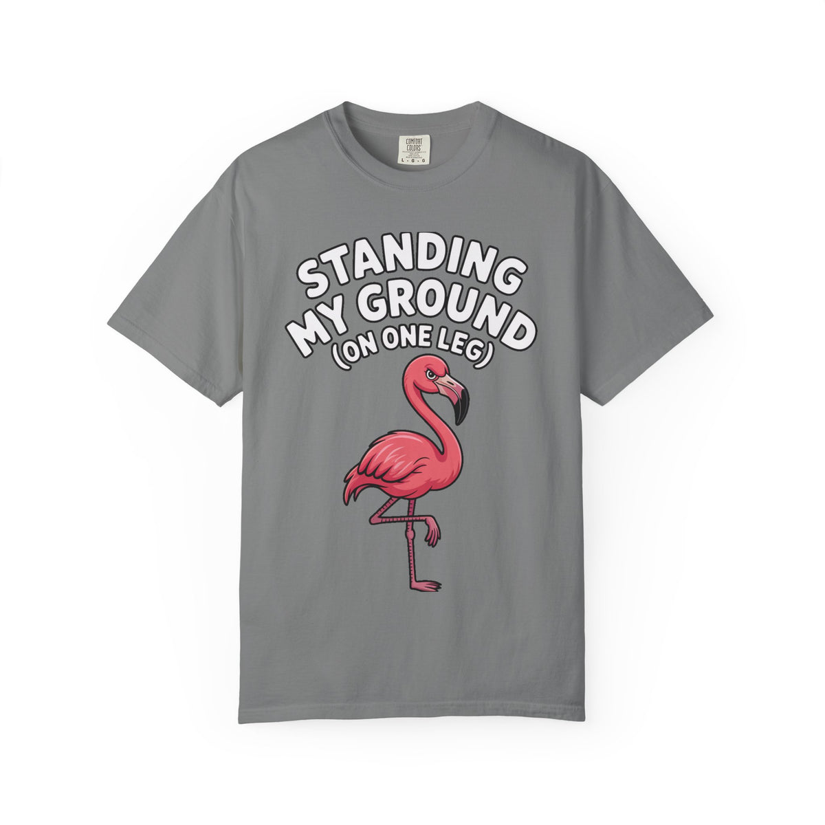 Standing My Ground Flamingo Shirt, Funny One Leg Flamingo T-Shirt, Sassy Bird Lover Gift, Cute Cartoon Flamingo Tee
