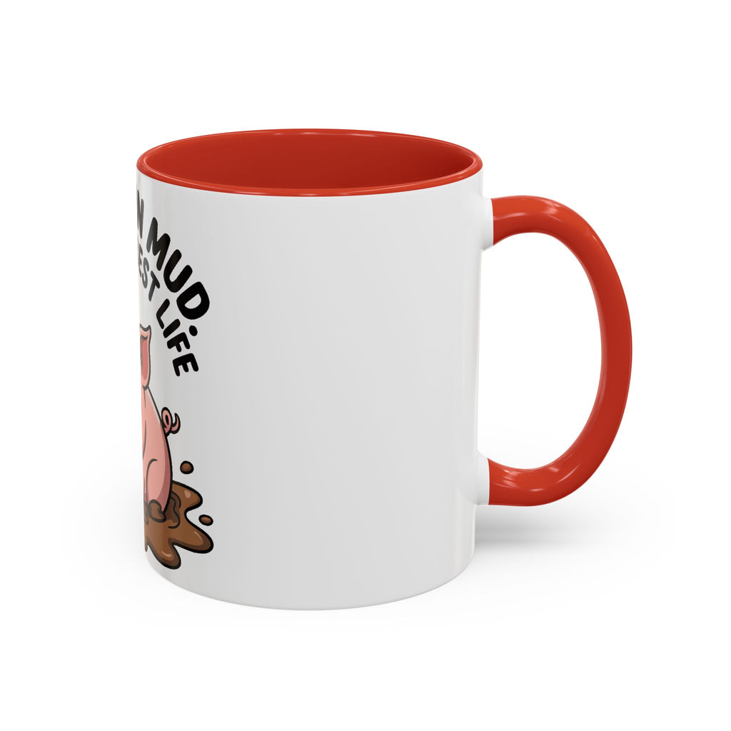 Living My Best Life Pig Mug, Funny Pig Coffee Mug, Rolling In Mud Cute Pig Gift, Farm Animal Lover Mug, Cute Pig Lover Present