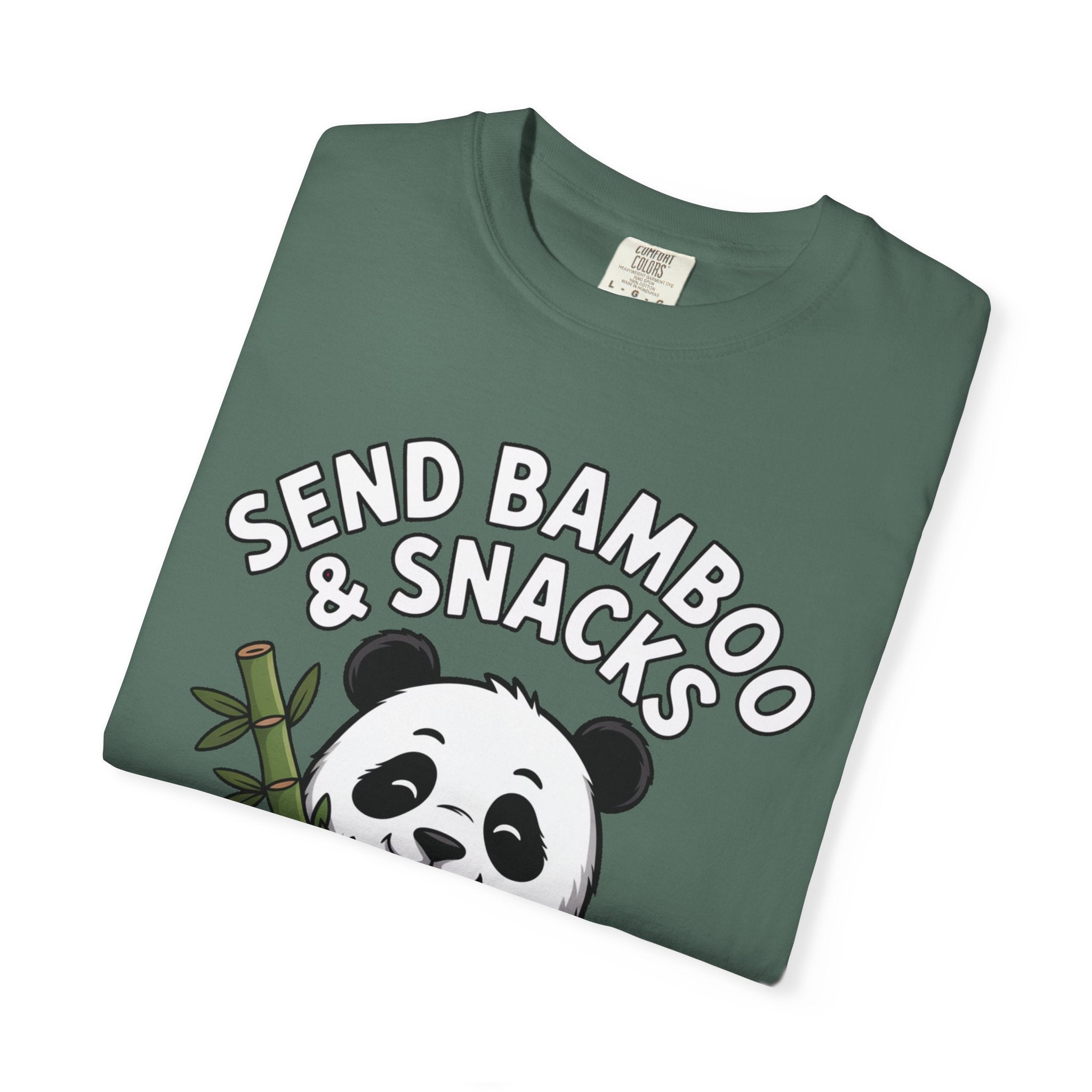 Send Bamboo Panda Shirt, Funny Panda T-Shirt, Cute Bamboo Snacks Tee, Panda Lover Gift, Cartoon Panda Graphic Shirt