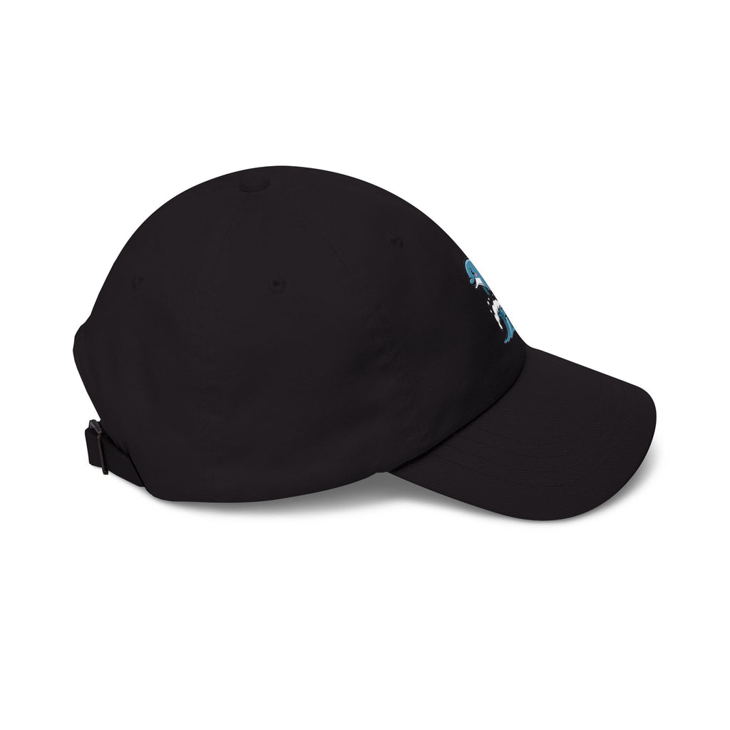 Dolphin Dad Hat, Cute Jumping Dolphin Cap, Ocean Wave Embroidered Hat, Beach Lover Gift, Unstructured 6-Panel Dad Cap