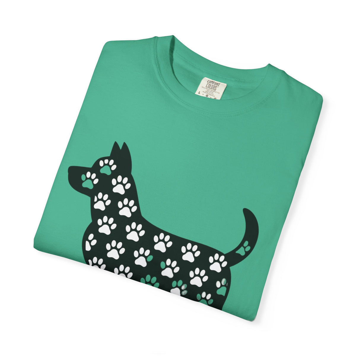 Puppy Love Dog Shirt, Cute Dog Silhouette T-Shirt, Paw Print Pattern Tee, Dog Lover Gift, Minimalist Dog Mom Shirt