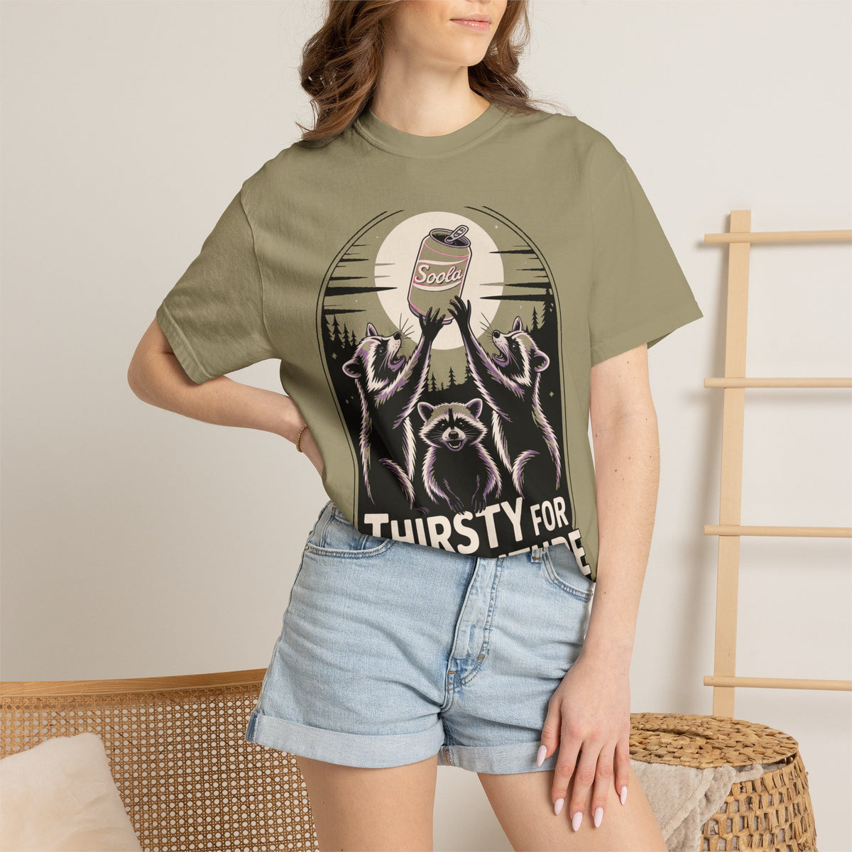 Thirsty For Adventure Raccoons Shirt, Funny Vintage Raccoon T-Shirt, Retro Soda Poster Tee, Camping Gift