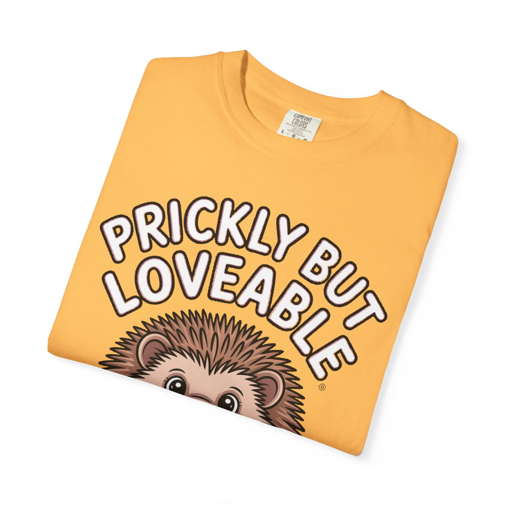 Prickly But Loveable Hedgehog Shirt, Cute Cartoon Hedgehog T-Shirt, Funny Animal Lover Gift, Flower Hedgehog Tee