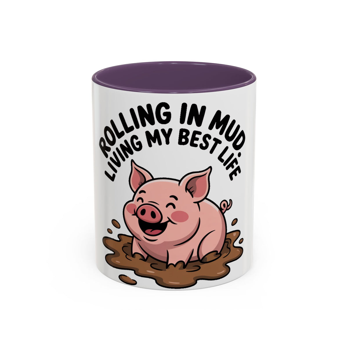 Living My Best Life Pig Mug, Funny Pig Coffee Mug, Rolling In Mud Cute Pig Gift, Farm Animal Lover Mug, Cute Pig Lover Present