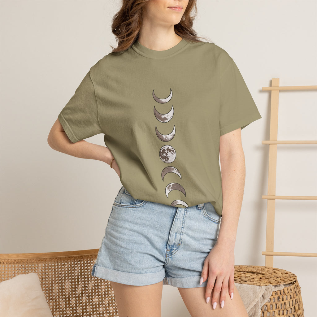 Moon Phases Boho Shirt, Minimalist Line Art Moon T-Shirt, Celestial Boho Tee, Hand Drawn Moon Cycle Shirt Gift