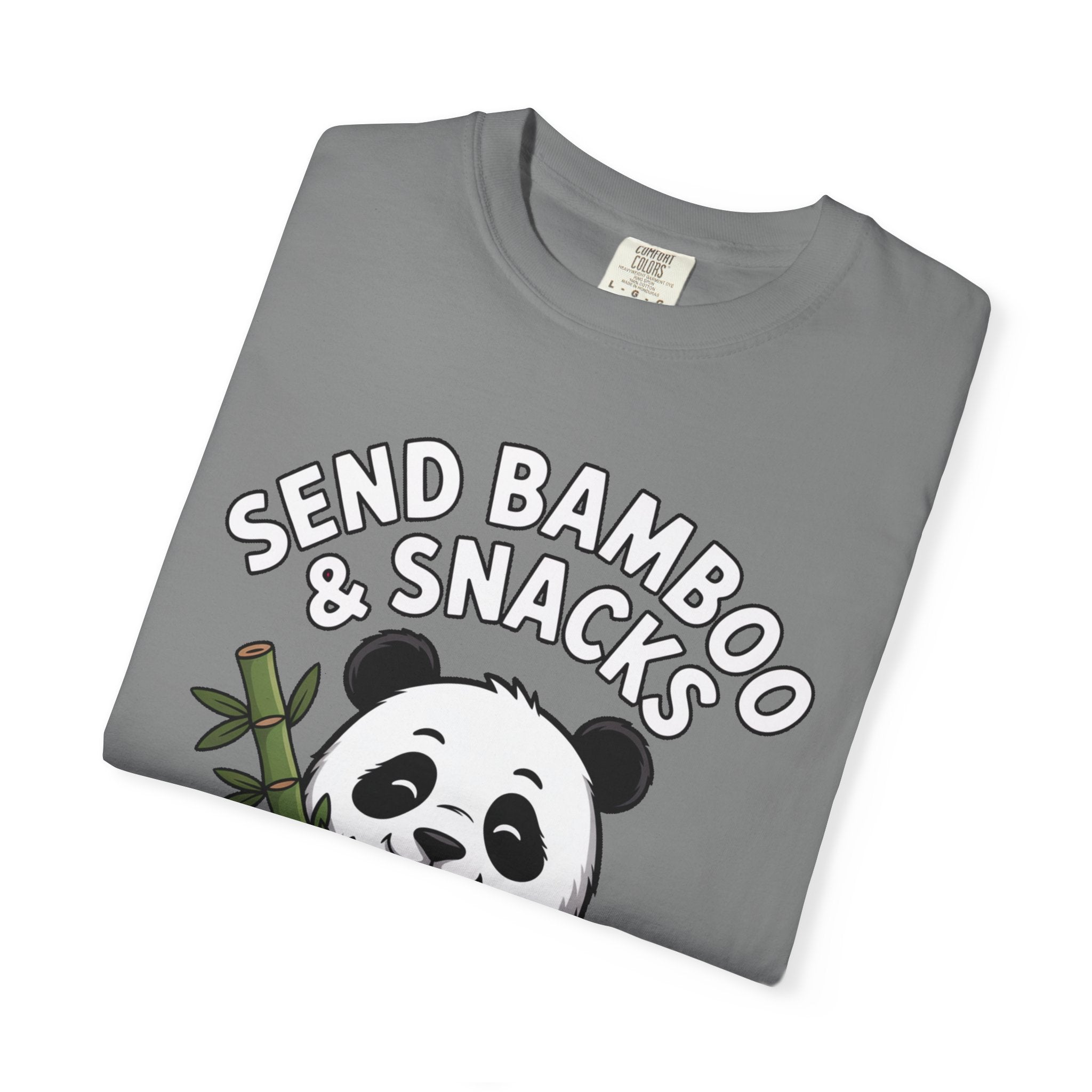 Send Bamboo Panda Shirt, Funny Panda T-Shirt, Cute Bamboo Snacks Tee, Panda Lover Gift, Cartoon Panda Graphic Shirt
