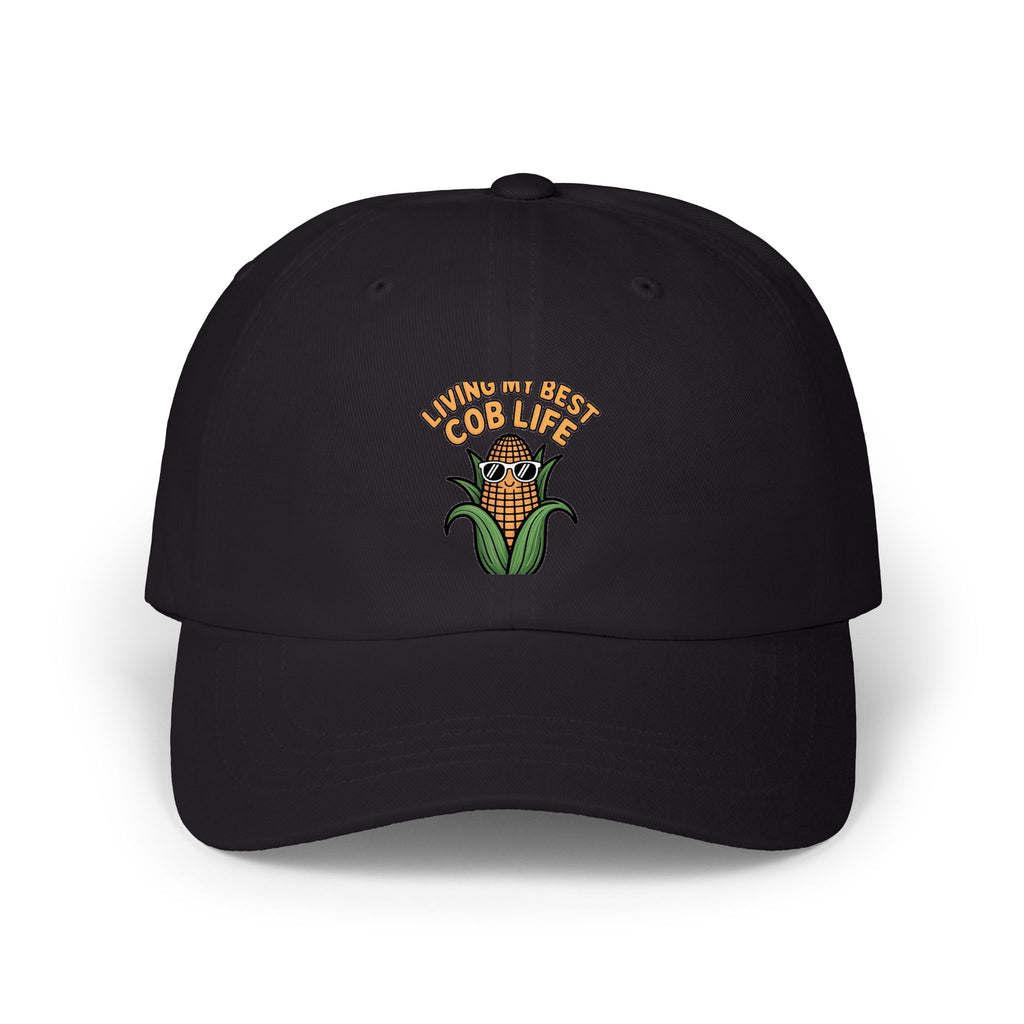 Funny Corn Dad Hat, Living My Best Cob Life Cap, Cute Sunglasses Corn Embroidered Hat, Vegetable Pun Gift, Summer BBQ Hat