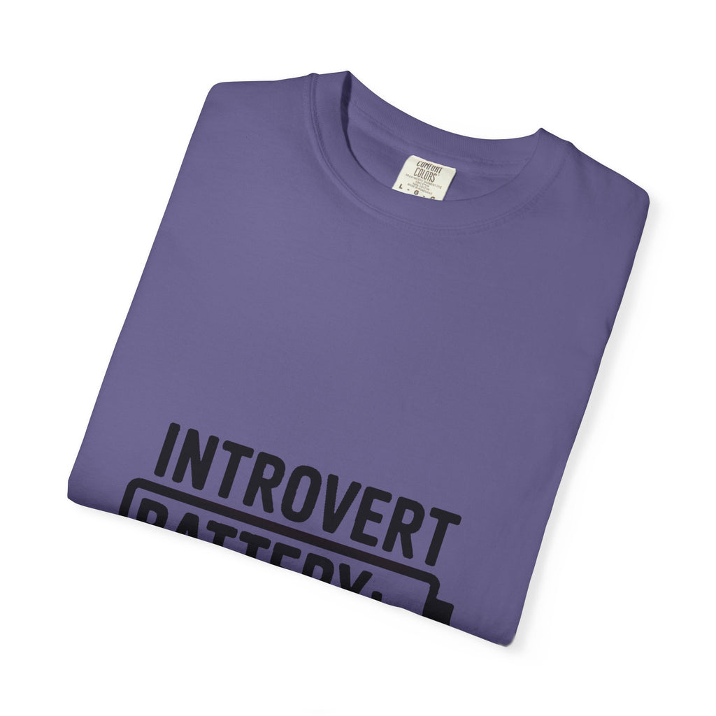 Introvert Battery Low Shirt, Funny Introvert Battery 12% Tee, Social Anxiety Humor T-Shirt, Sarcastic Gift for Introverts