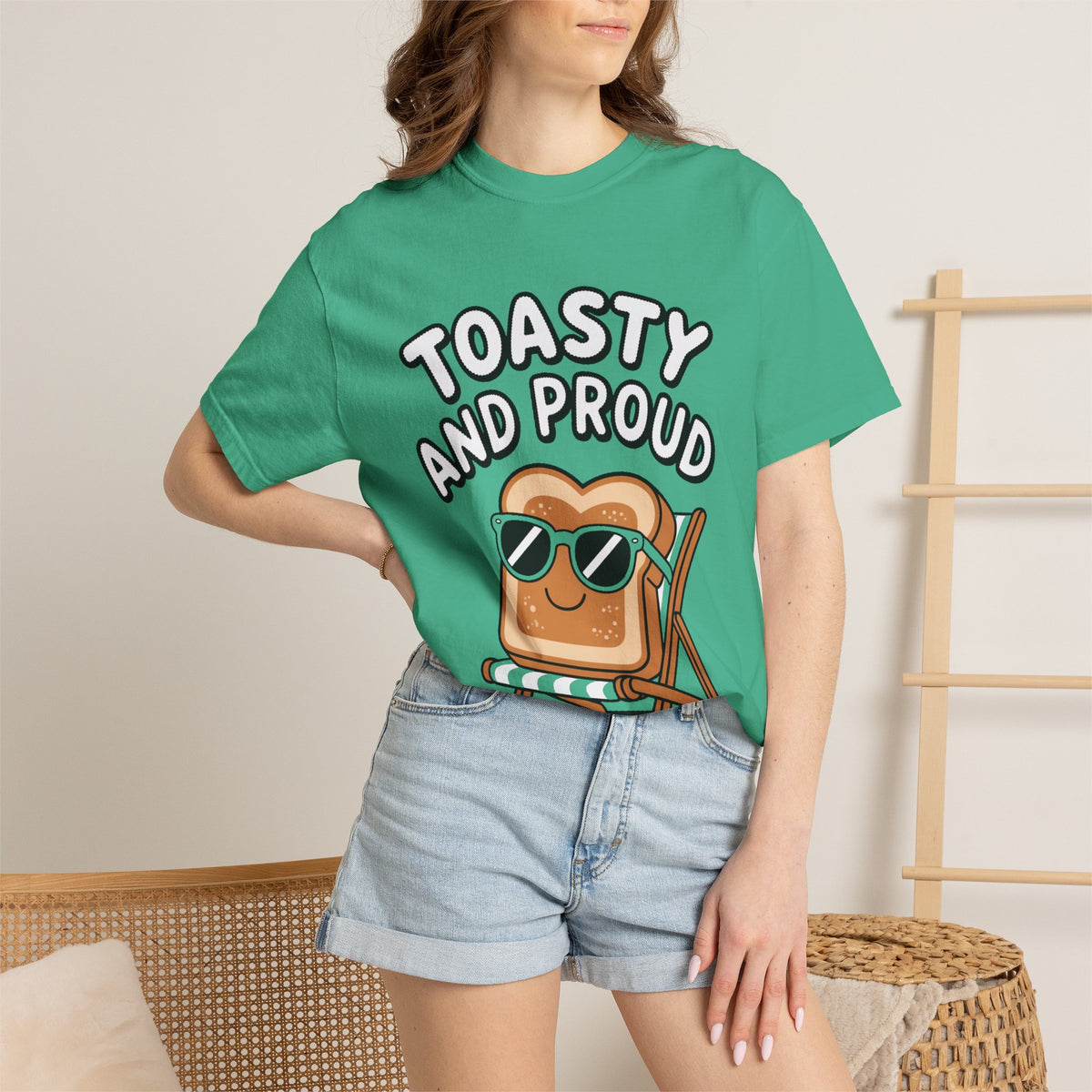 Toasty And Proud Bread Shirt, Funny Toast Sunglasses T-Shirt, Cute Beach Chair Bread Tee, Summer Vacation Gift