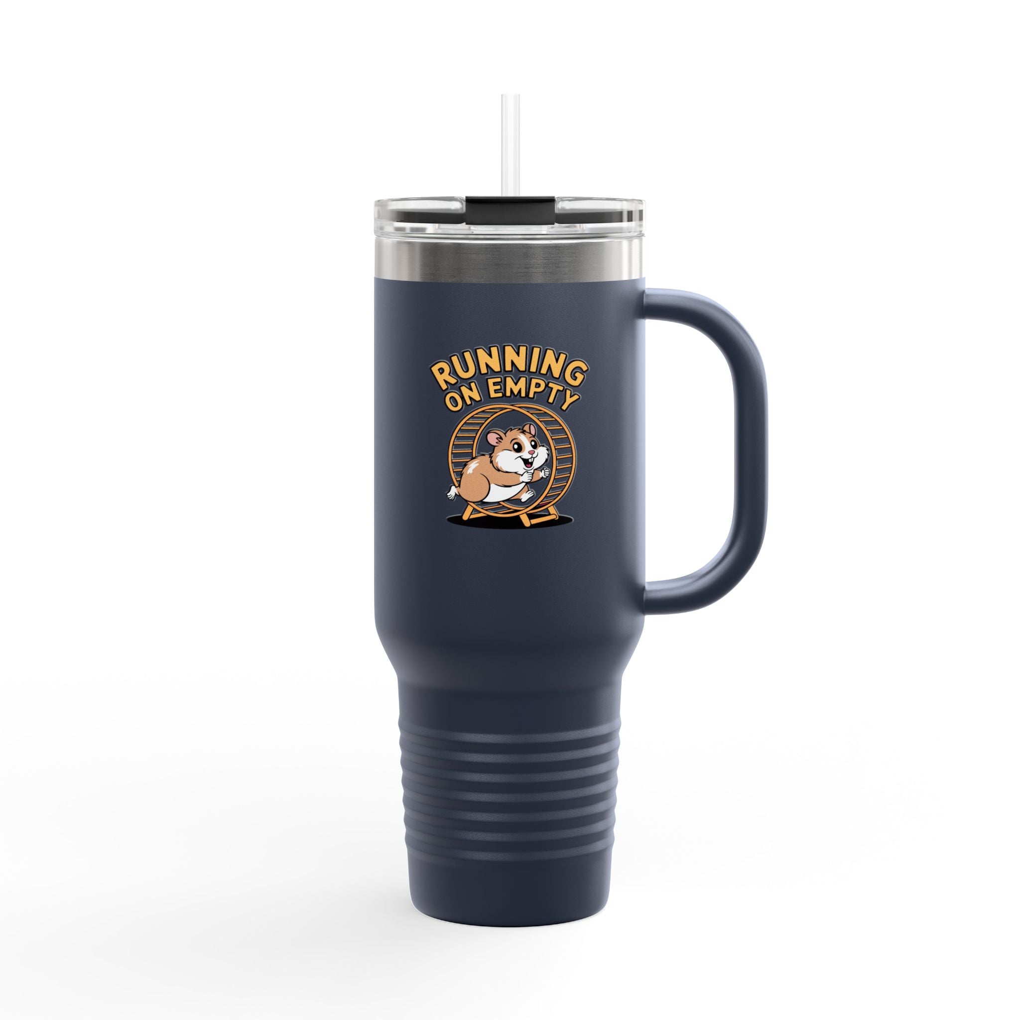 Running On Empty Hamster Tumbler, Funny Tired Hamster 40oz Travel Mug, Cute Exhausted Hamster Cup, Sarcastic Coffee Lover Gift