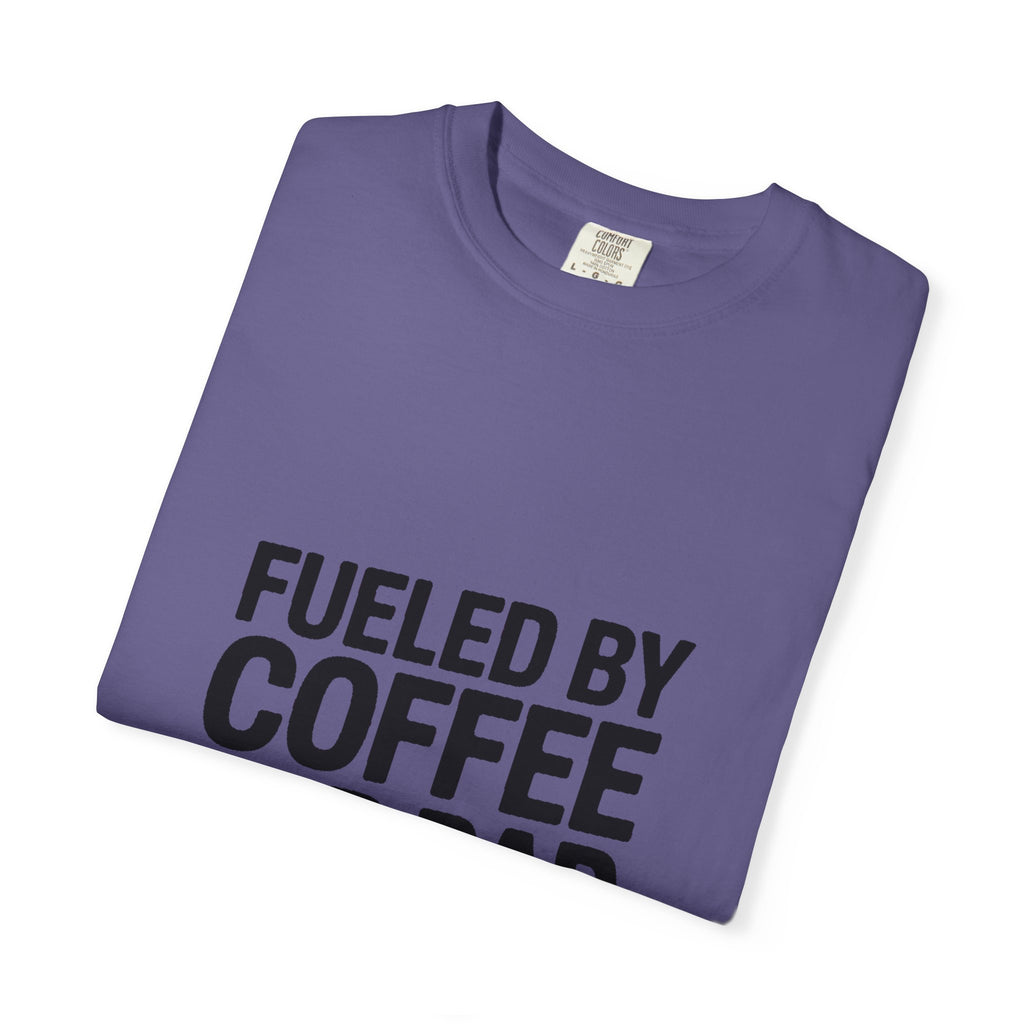 Fueled By Coffee And Bad Decisions Shirt, Funny Coffee Lover Tee, Sarcastic Quote T-Shirt, Bold Typography Graphic Tee