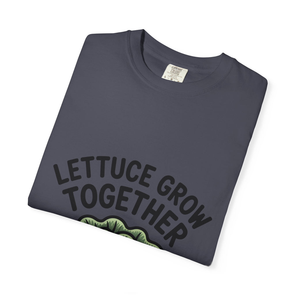 Lettuce Grow Together Shirt, Funny Vegetable Pun T-Shirt, Cute Cartoon Lettuce Tee, Gardener Gift, Plant Lover Shirt