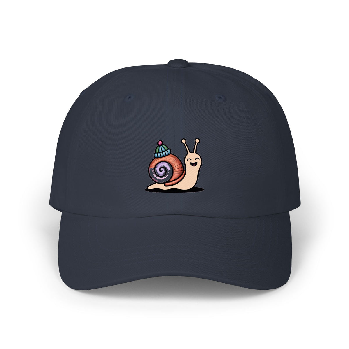 Cute Snail With Tiny Hat Dad Cap, Embroidered Snail Hat, Funny Cottagecore Baseball Cap, Cute Nature Lover Gift, Unstructured 6-Panel
