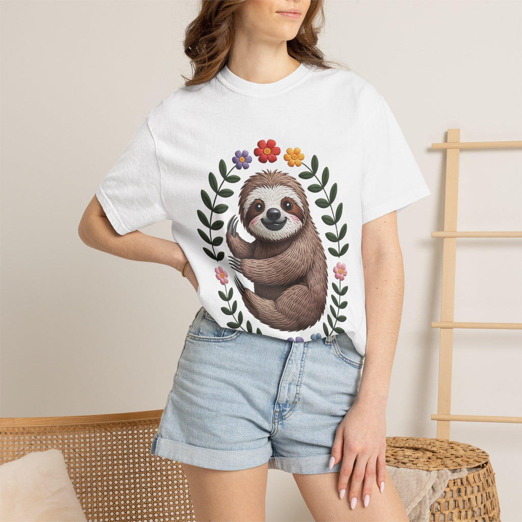 Floral Sloth T-Shirt