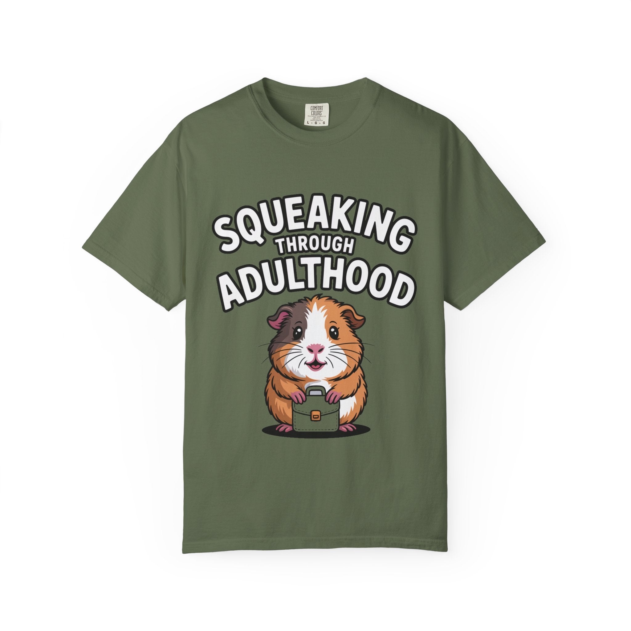 Guinea Pig Squeaking Through Adulthood Shirt, Funny Guinea Pig T-Shirt, Adulting Humor Tee, Cute Guinea Pig Lover Gift