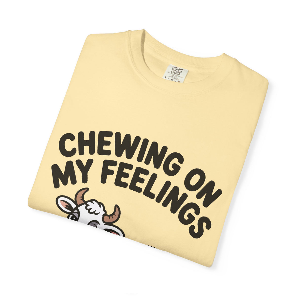 Chewing On My Feelings Cow Shirt, Funny Cow T-Shirt, Cute Cartoon Cow Tee, Sarcastic Farm Animal Gift, Mental Health Humor Shirt